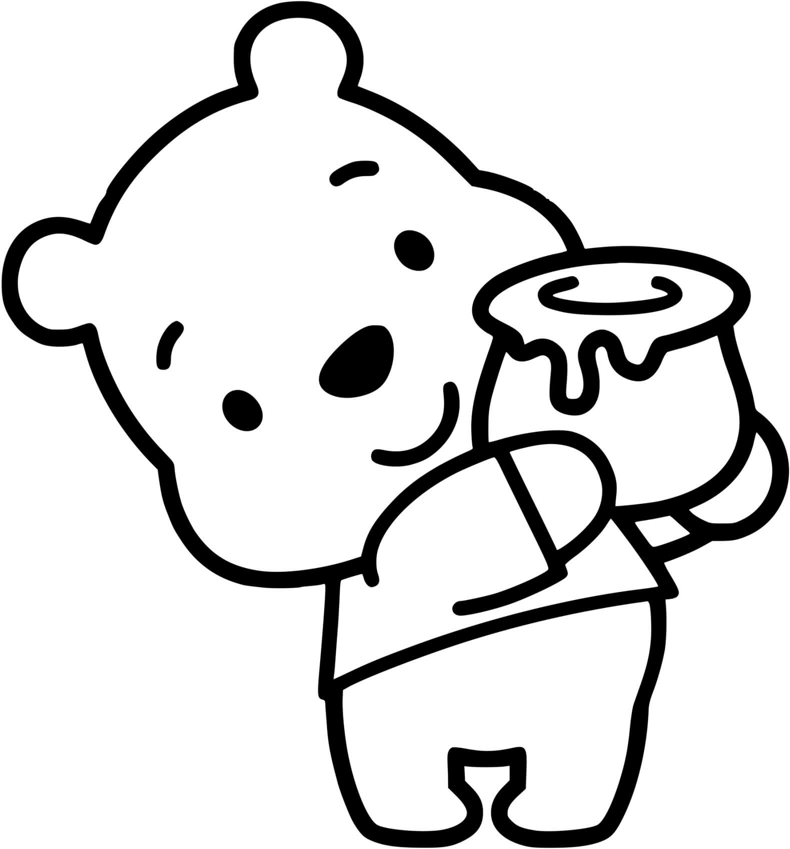 Coloriage Winnie tsum tsum kawaii disney - Kawaii disney à imprimer
