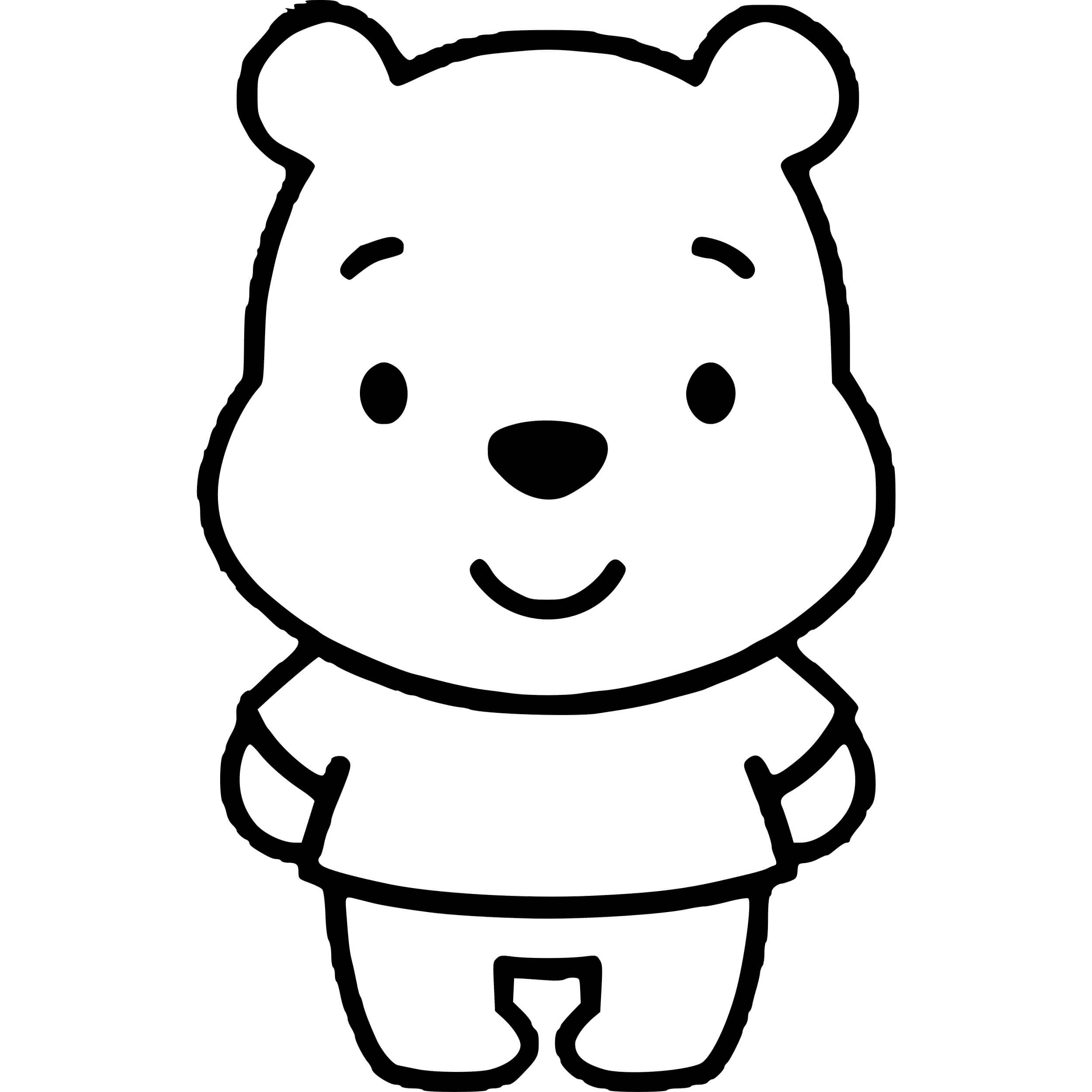 Coloriage Winnie ourson kawaii disney - Kawaii disney à imprimer