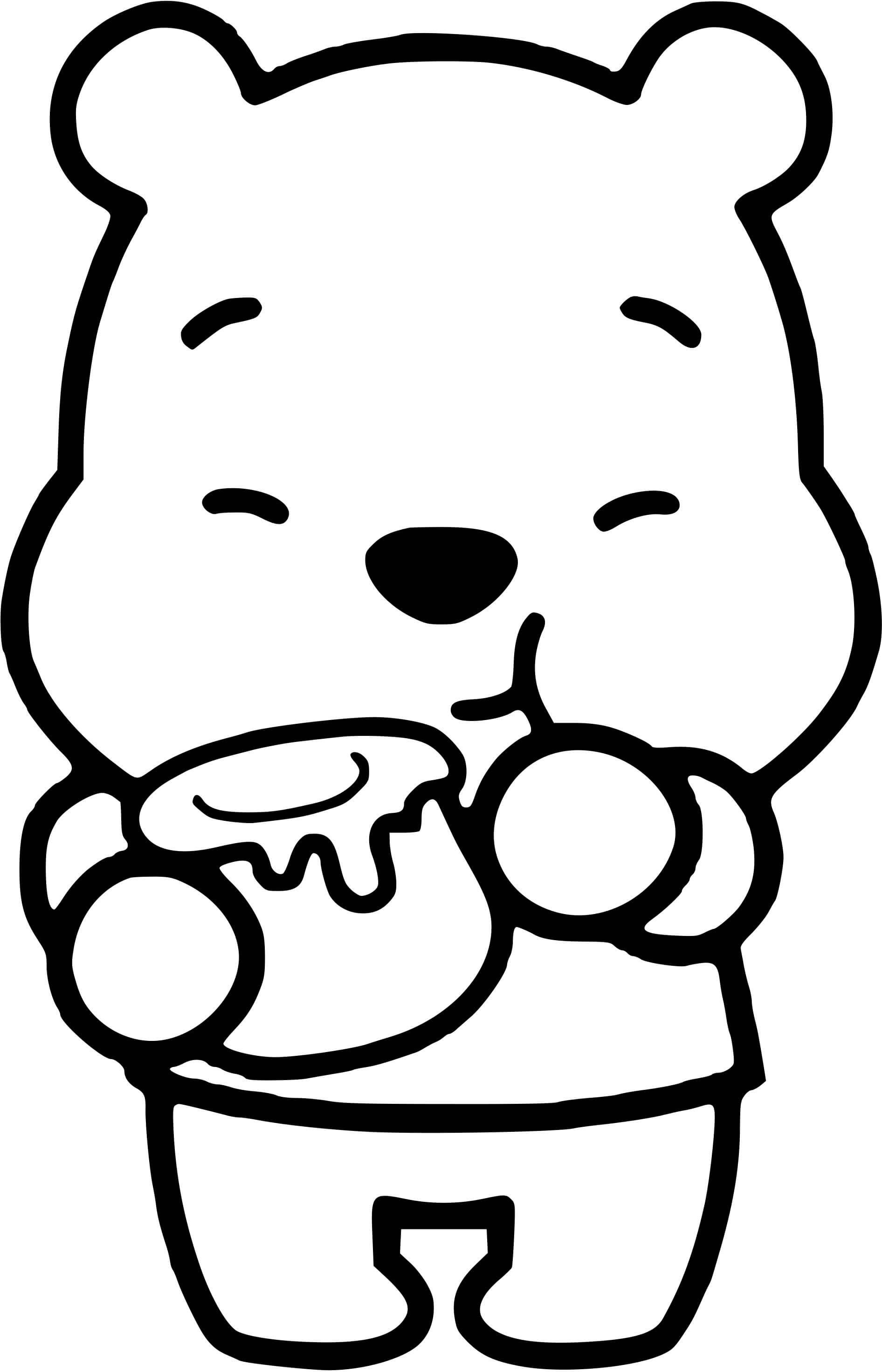 Coloriage Winnie Ourson Kawaii - Disney bébé à imprimer