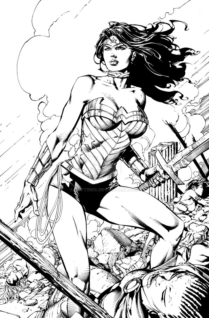 Coloriage Wonder Woman By Battinks Dc Comics - Wonder woman à imprimer