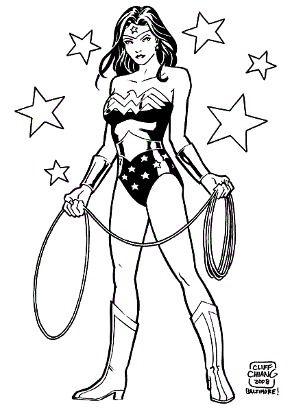 Coloriage Wonder Woman Est Prête Dc Comics - Wonder woman à imprimer