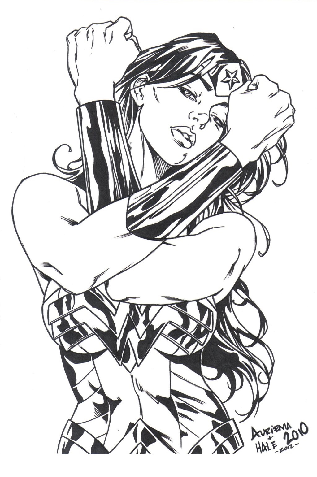 Coloriage Wonder Woman Héroïne Dc Comics - Wonder woman à imprimer