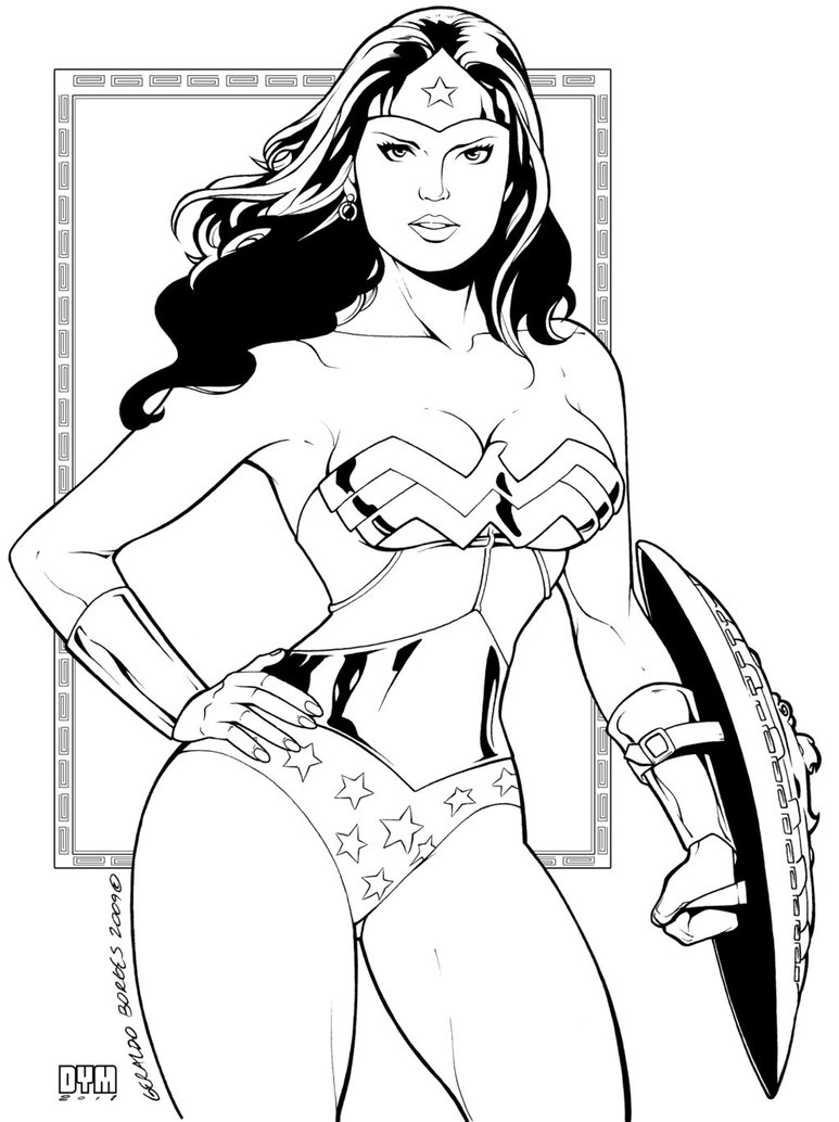 Coloriage Wonder Woman Ink Par Dymartgd Pour Adulte Dc Comics - Super héroïne à imprimer