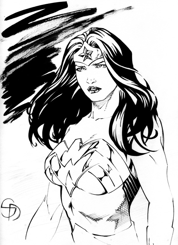 Coloriage Wonder Woman Portrait Tumblr Dc Comics - Wonder woman à imprimer