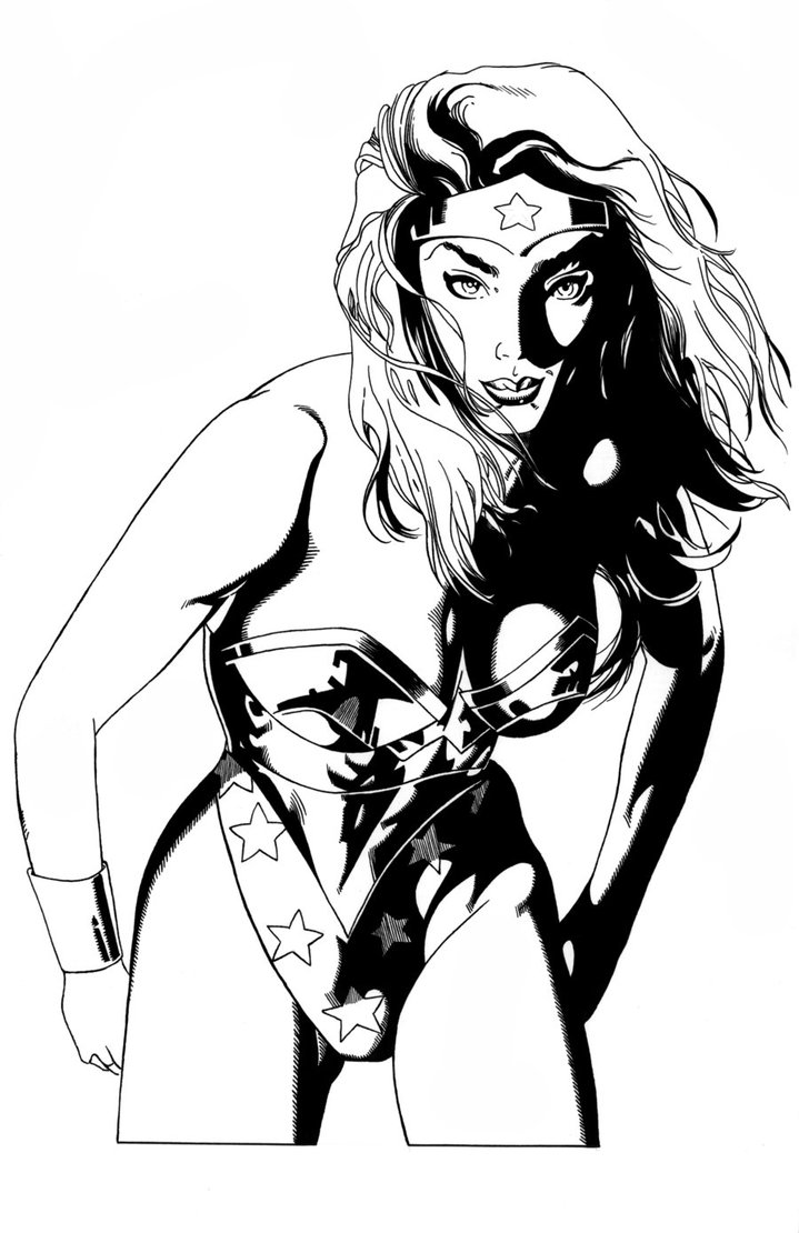 Coloriage Wonderwoman Adulte Pencil And Ink Par Danny39 Dc Comics - Wonder woman à imprimer
