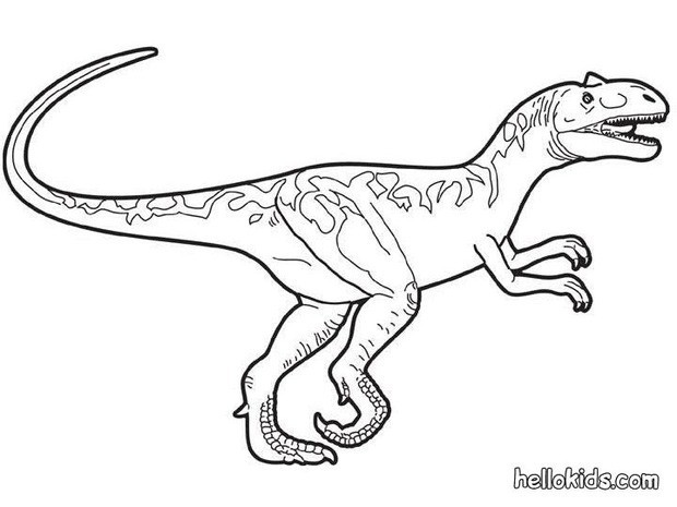 Coloriage World Raptor Dinosaure - Jurassic world park à imprimer