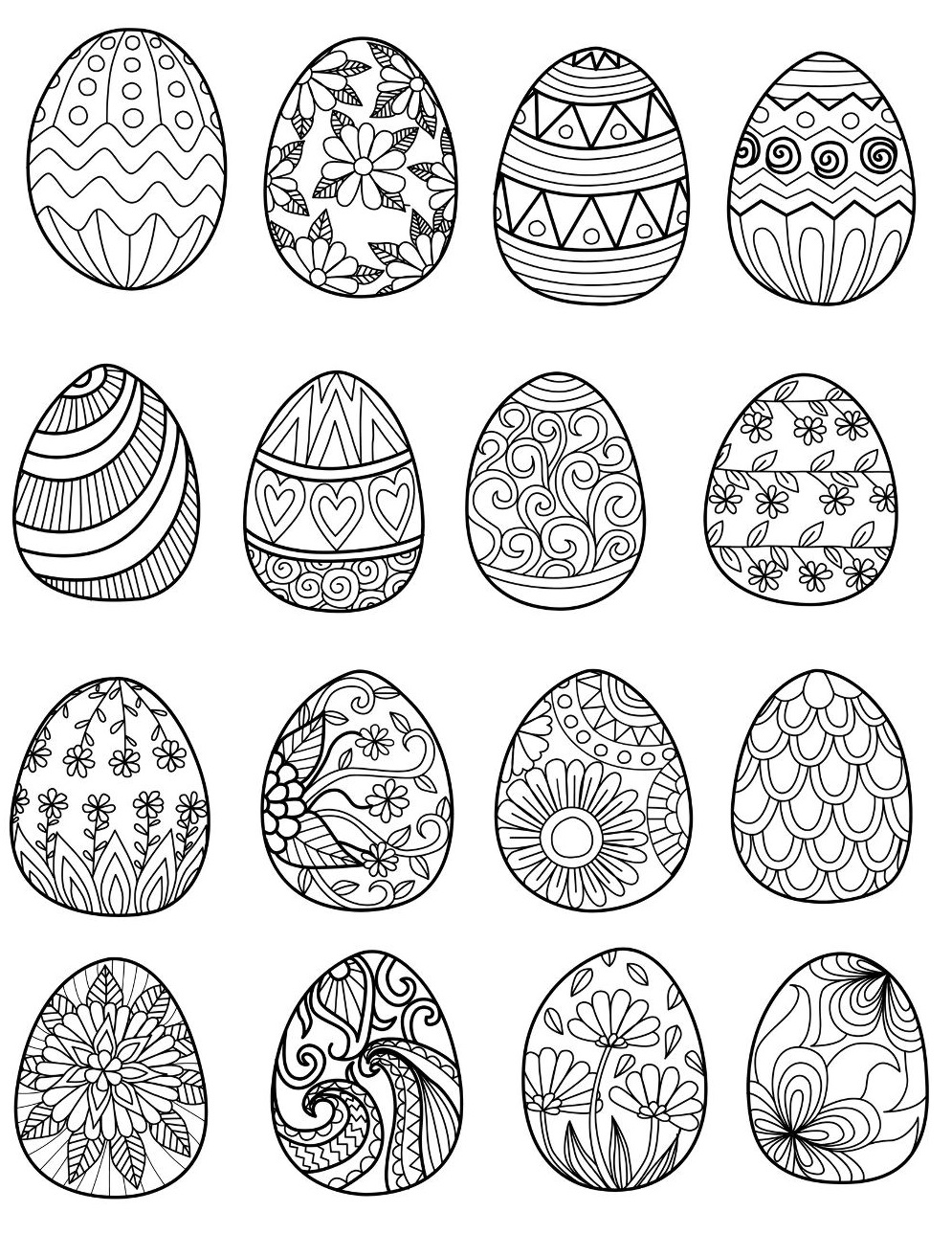 Coloriage Wt2 Œufs De Pâques Par Bimdeedee - Pâques adulte à imprimer