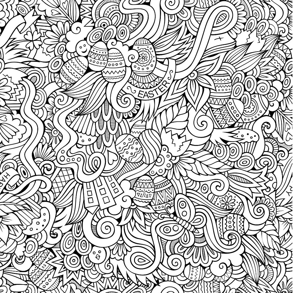 Coloriage Wt2 Pâques Olga Kostenko - Pâques adulte à imprimer