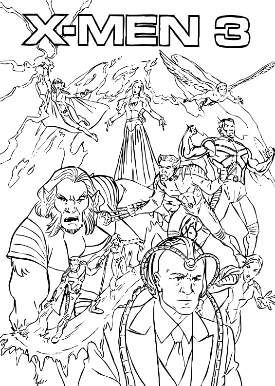 Coloriage X Men 3 Le Film - Xmen à imprimer