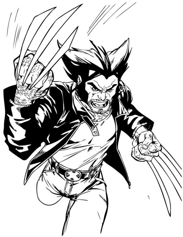 Coloriage X Men Wolverine Logan - Xmen à imprimer