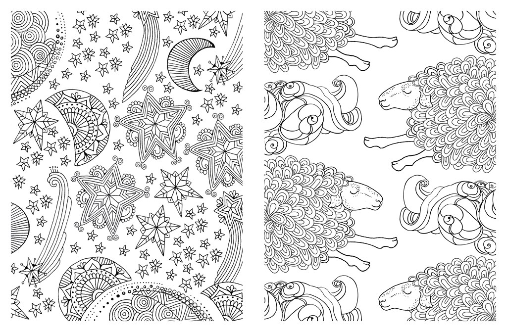 Coloriage Xxl Adulte Étoiles Moutons - Xxl à imprimer
