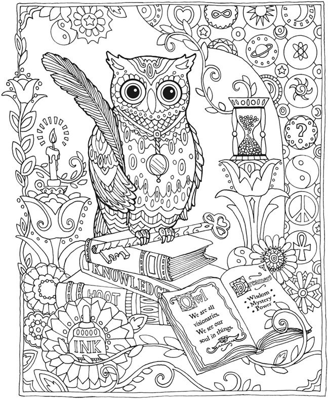 Coloriage Xxl Adulte Hibou - Xxl à imprimer