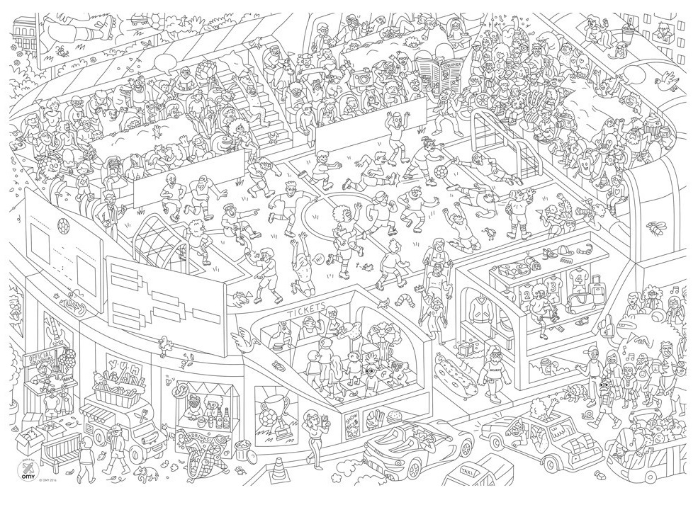 Coloriage Xxl Poster A Colorier Geant Foot - Xxl à imprimer