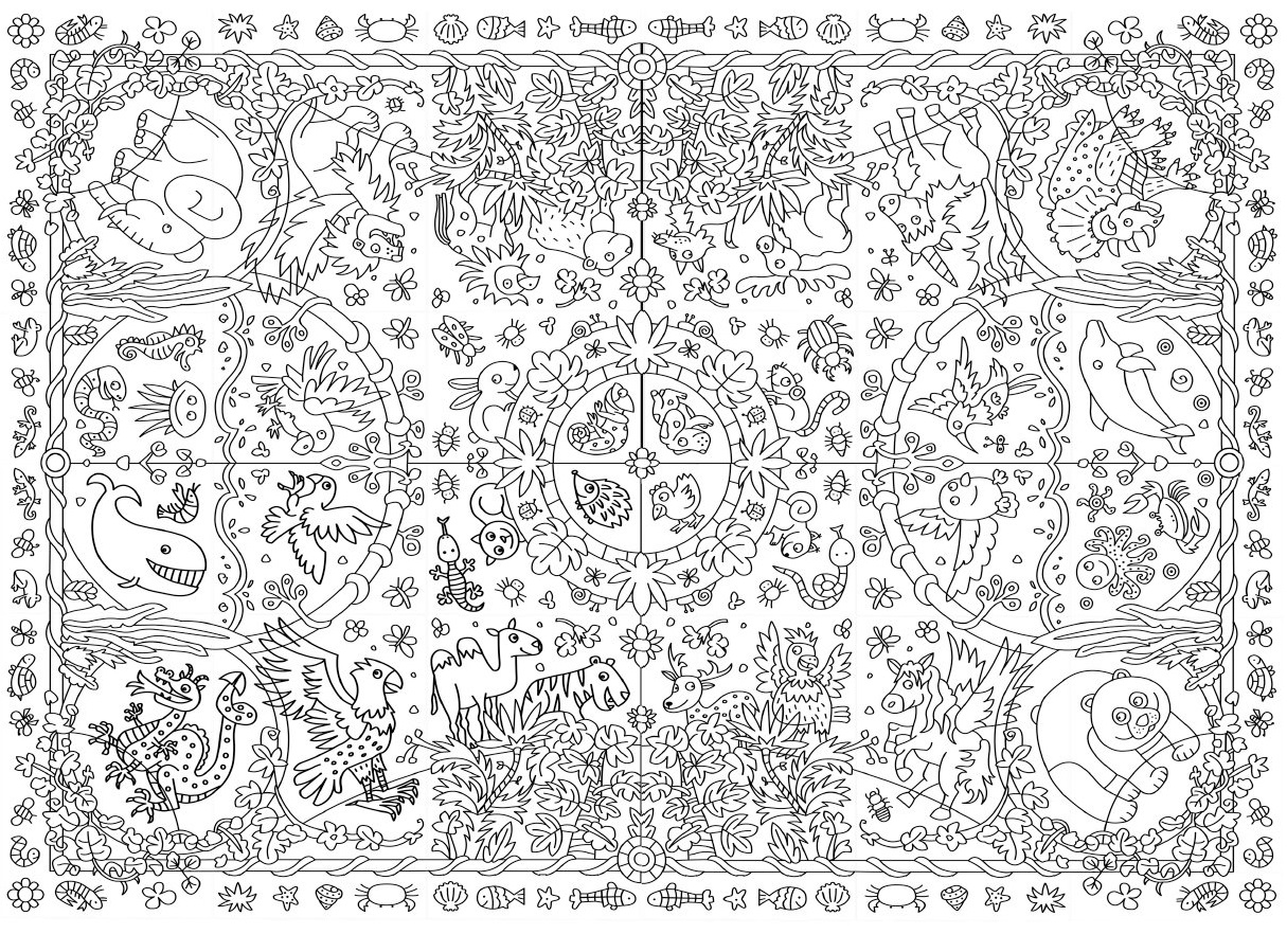 Coloriage Xxl Zoo Jungle Animaux - Xxl à imprimer