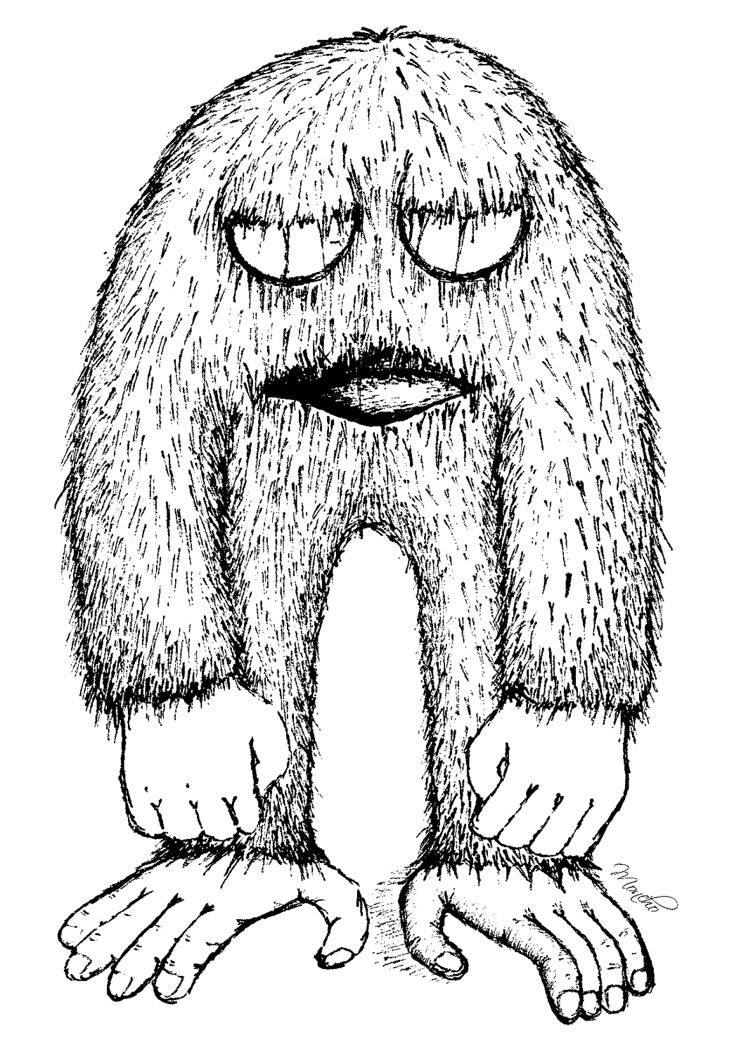 Coloriage Yeti Bigfoot - Yeti à imprimer