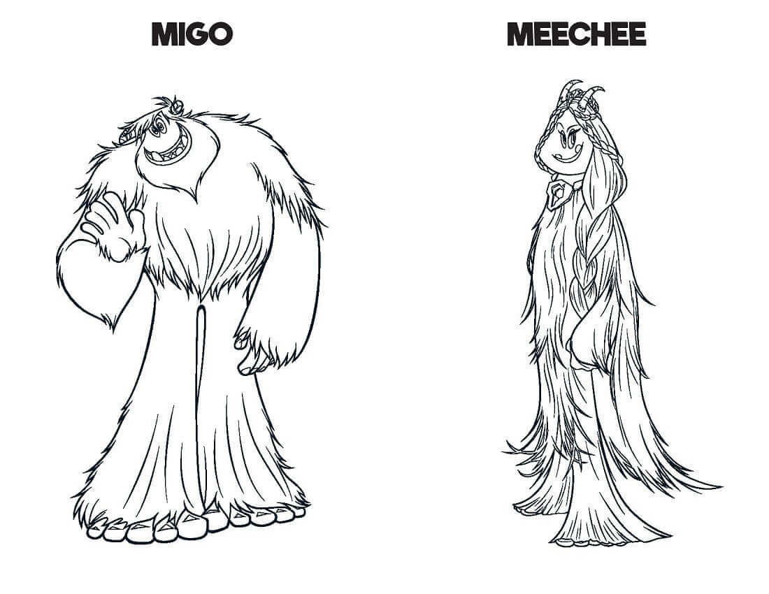 Coloriage Yeti Et Compagnie Film Migo Meechee - Yeti et compagnie à imprimer