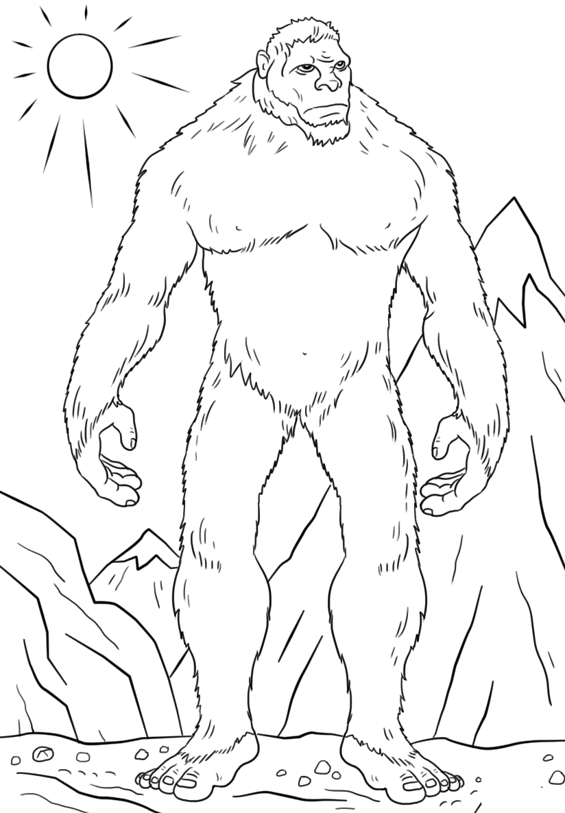 Coloriage Yeti Grand Homme Snowman - Yeti à imprimer