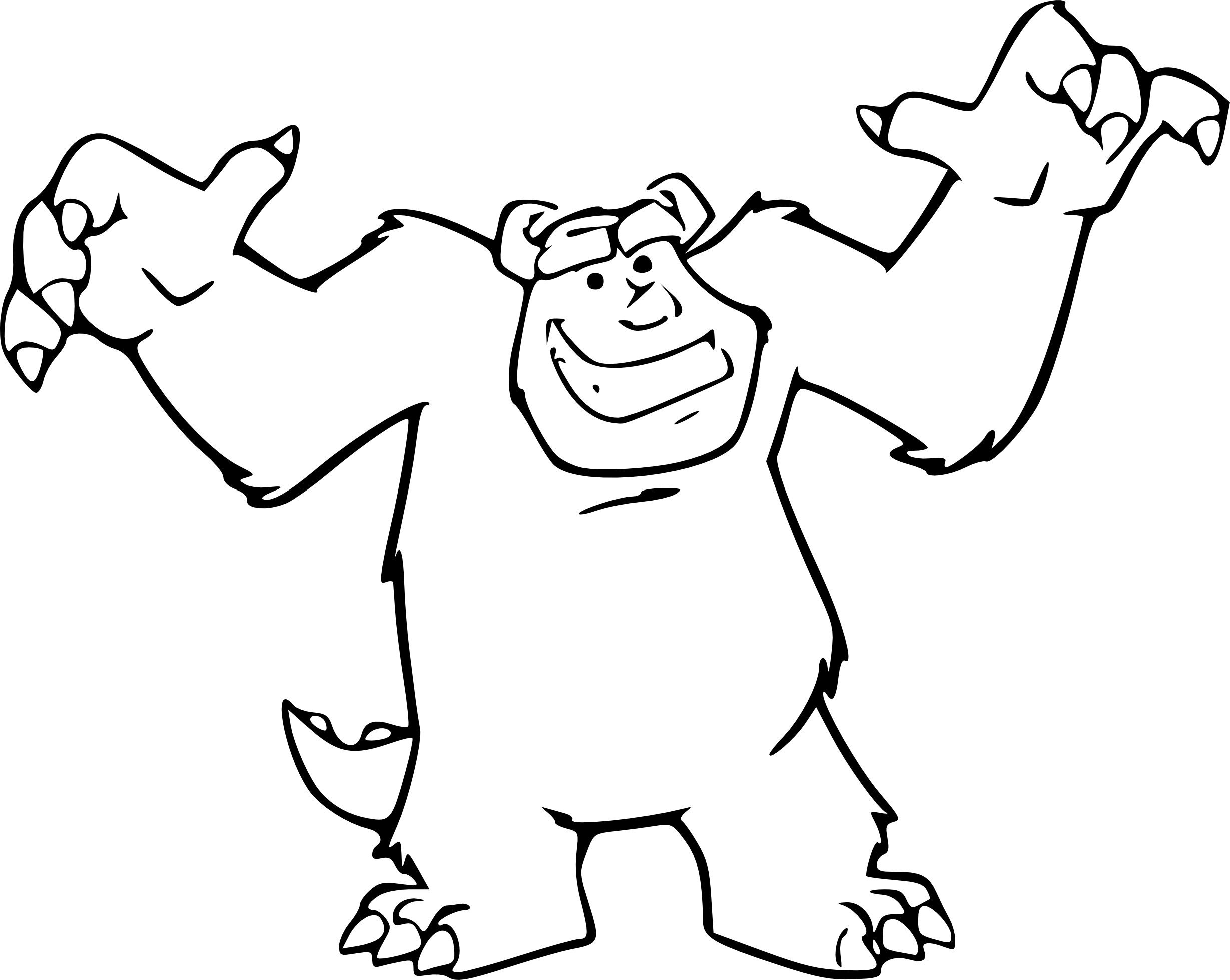 Coloriage Yeti Heureux - Yeti à imprimer