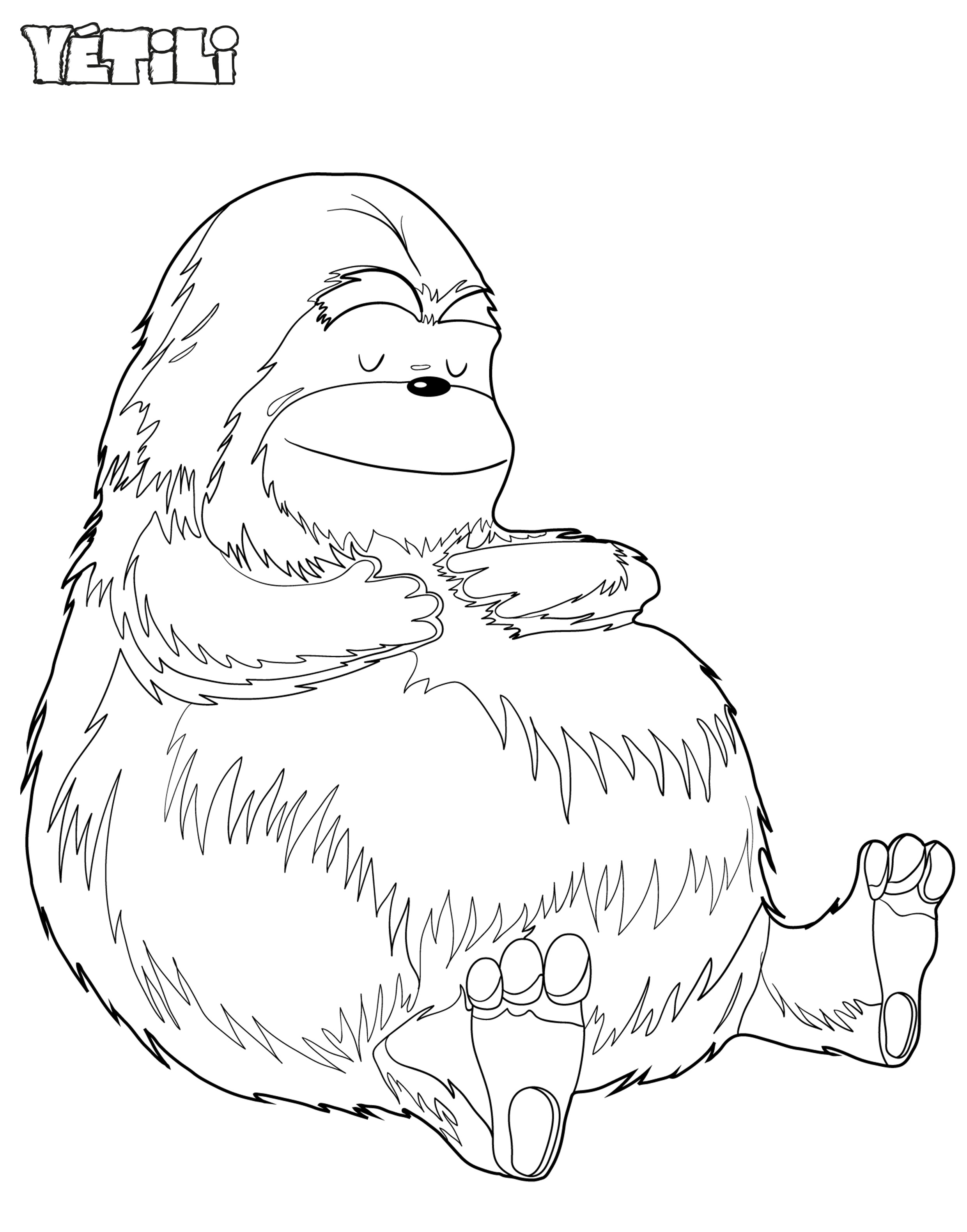 Coloriage Yetili Dormeur - Yeti à imprimer