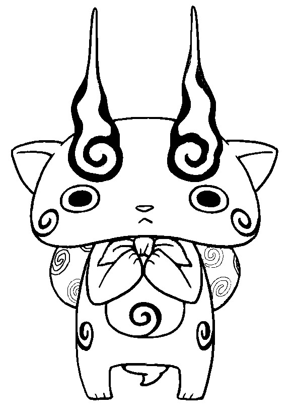 Coloriage Yo Kai Watch 2 Komasan - Yokai watch à imprimer