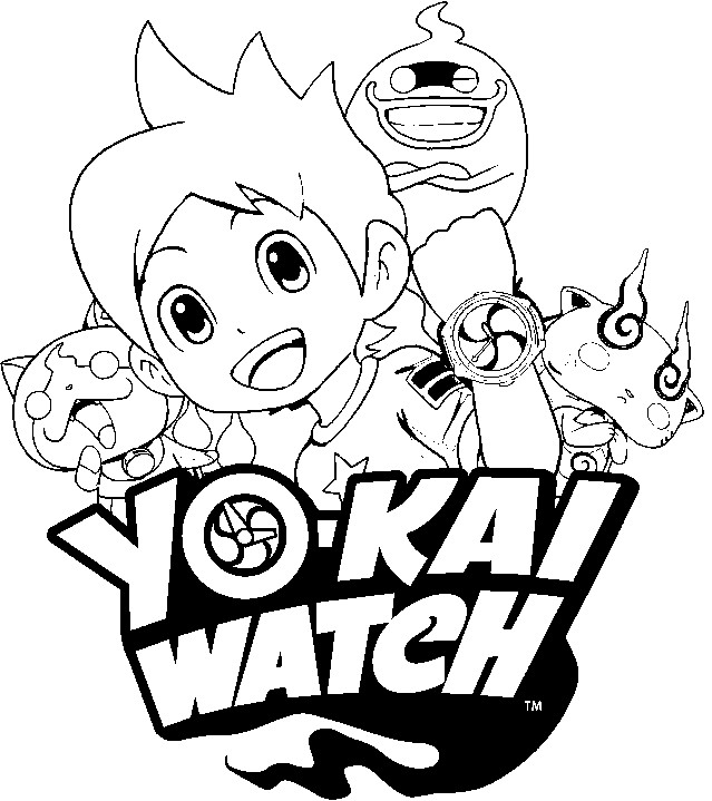 Coloriage Yo Kai Watch 3 Logo - Yokai watch à imprimer