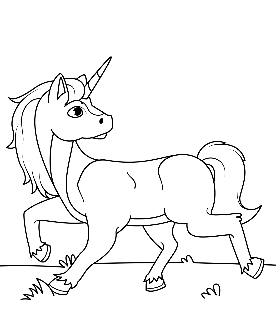 Coloriage Jeune Licorne Magique - Licorne à imprimer