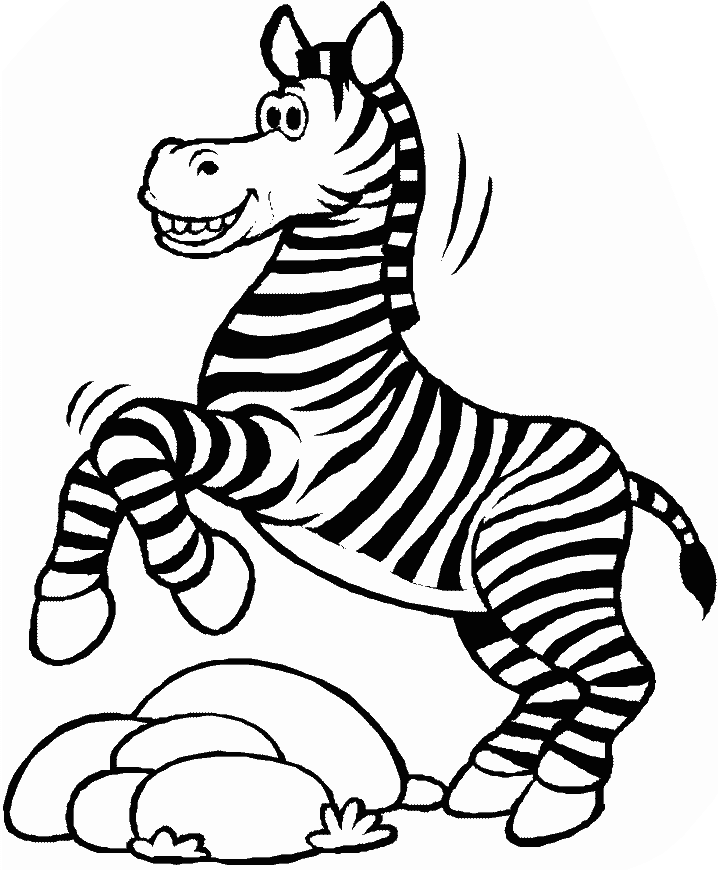Coloriage Zèbre Sur Deux Pattes - Animaux à imprimer