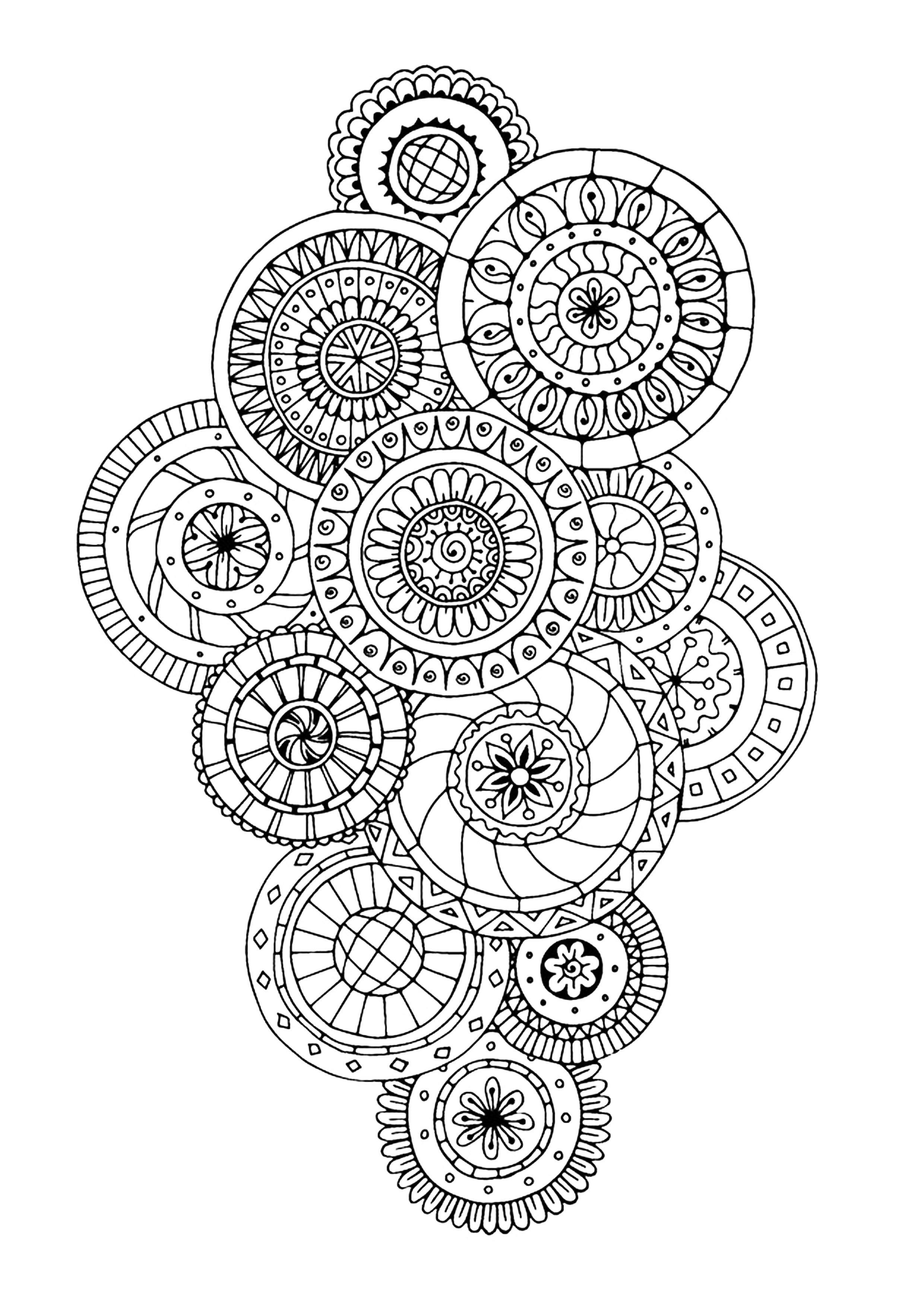 Coloriage Zen Antistress Motif Abstrait Inspiration Florale 5 Par Juliasnegireva - Adulte à imprimer