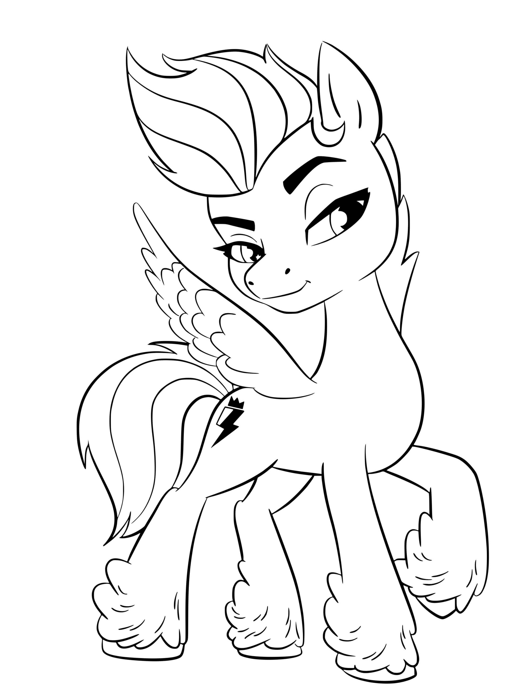 Coloriage Zipp Storm, princesse ailée de Zephyr Heights - Poney à imprimer