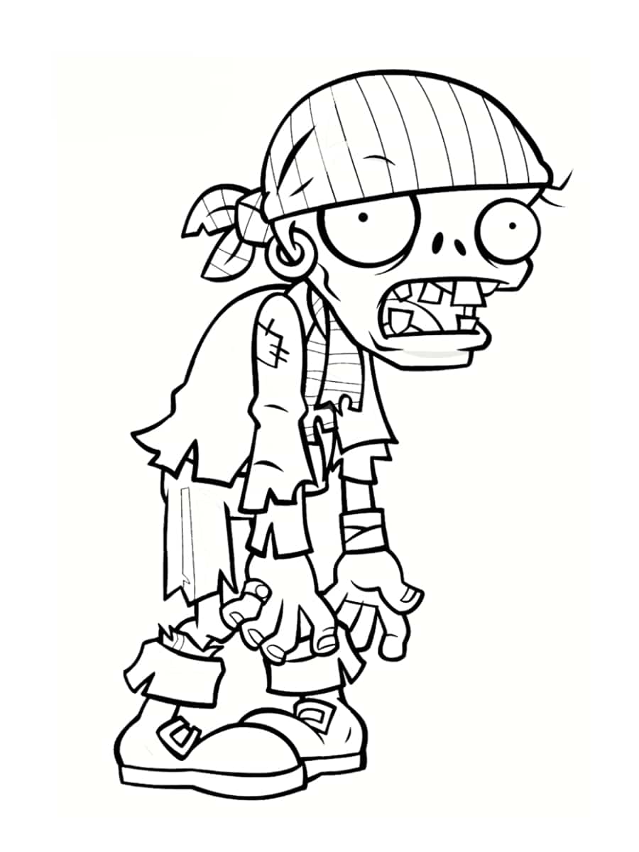 Coloriage Zombi Depourvue De Toute Volonte - Zombie à imprimer