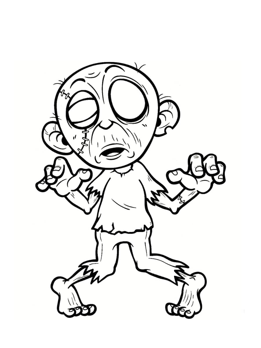 Coloriage Zombi Ramene A La Vie - Zombie à imprimer