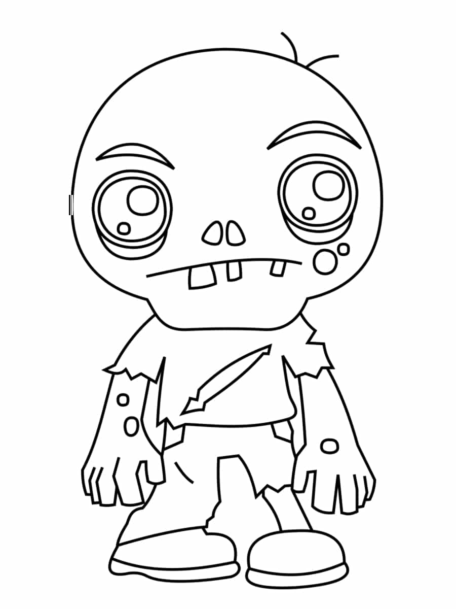 Coloriage Zombi Sans Dents - Zombie à imprimer