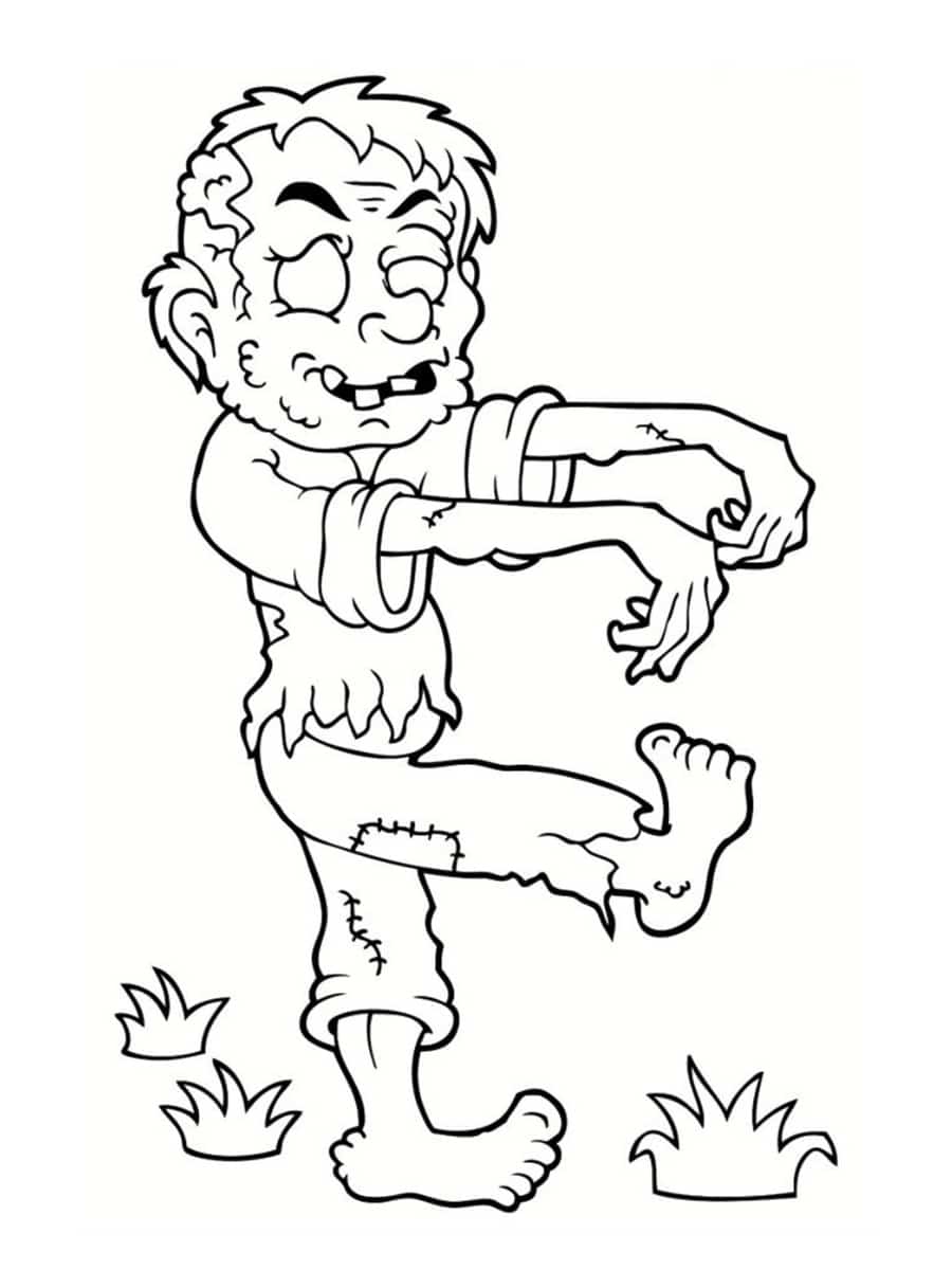 Coloriage Zombi Victime De Sortilege Vaudous - Zombie à imprimer