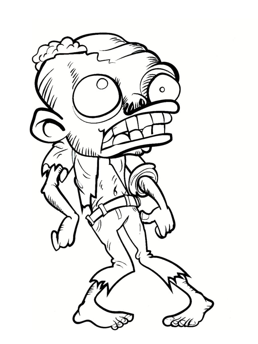 Coloriage Zombi Vraiment Moche - Zombie à imprimer