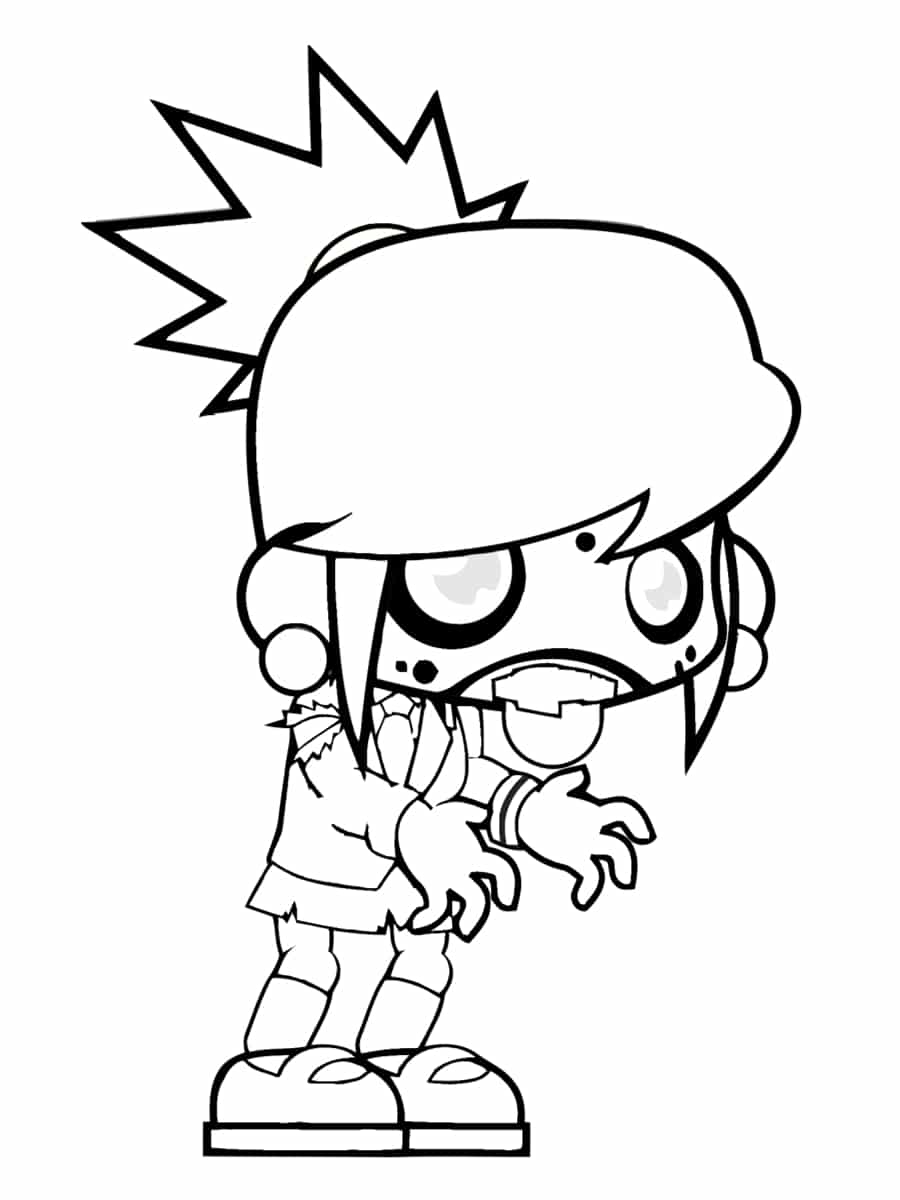 Coloriage Zombie Cartoon Rigolo - Zombie à imprimer