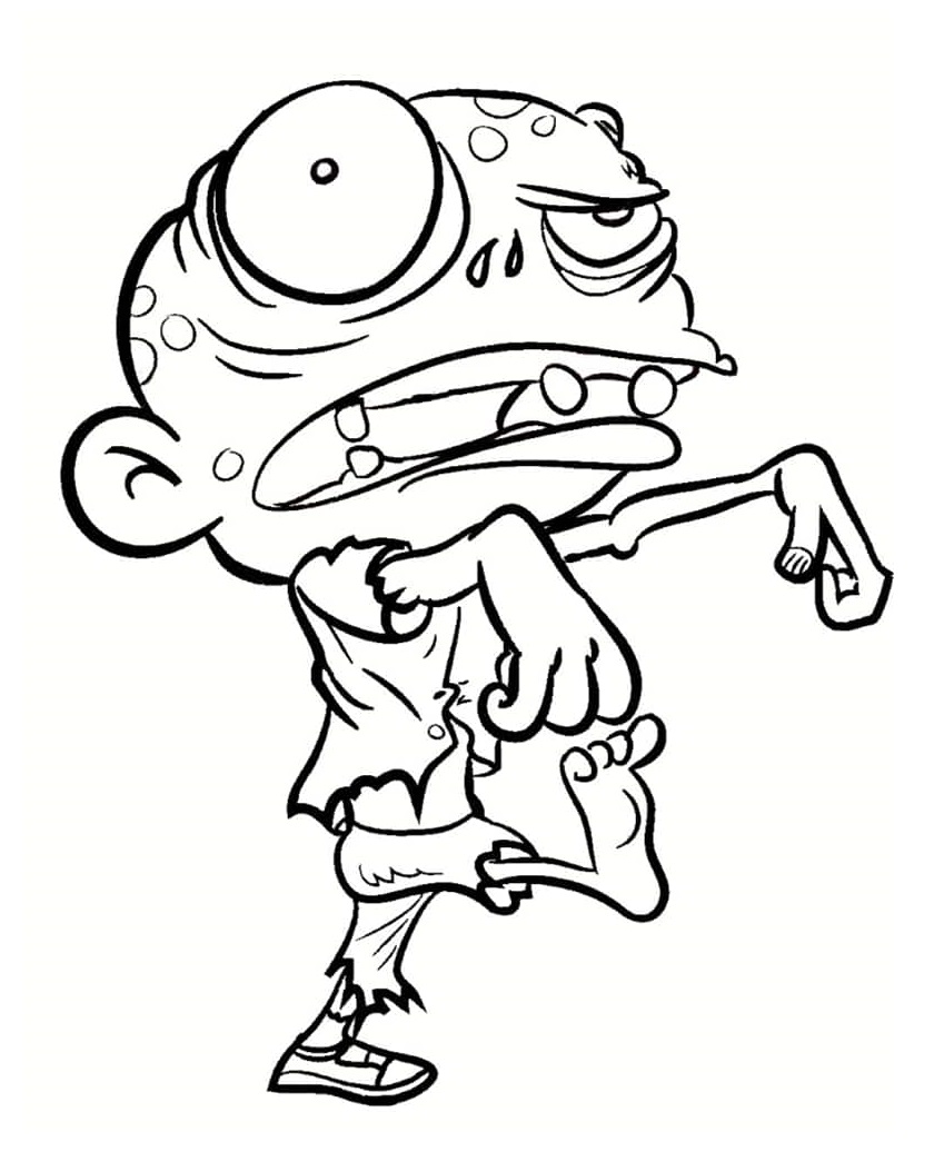 Coloriage Zombie Créature Horreur - Zombie à imprimer