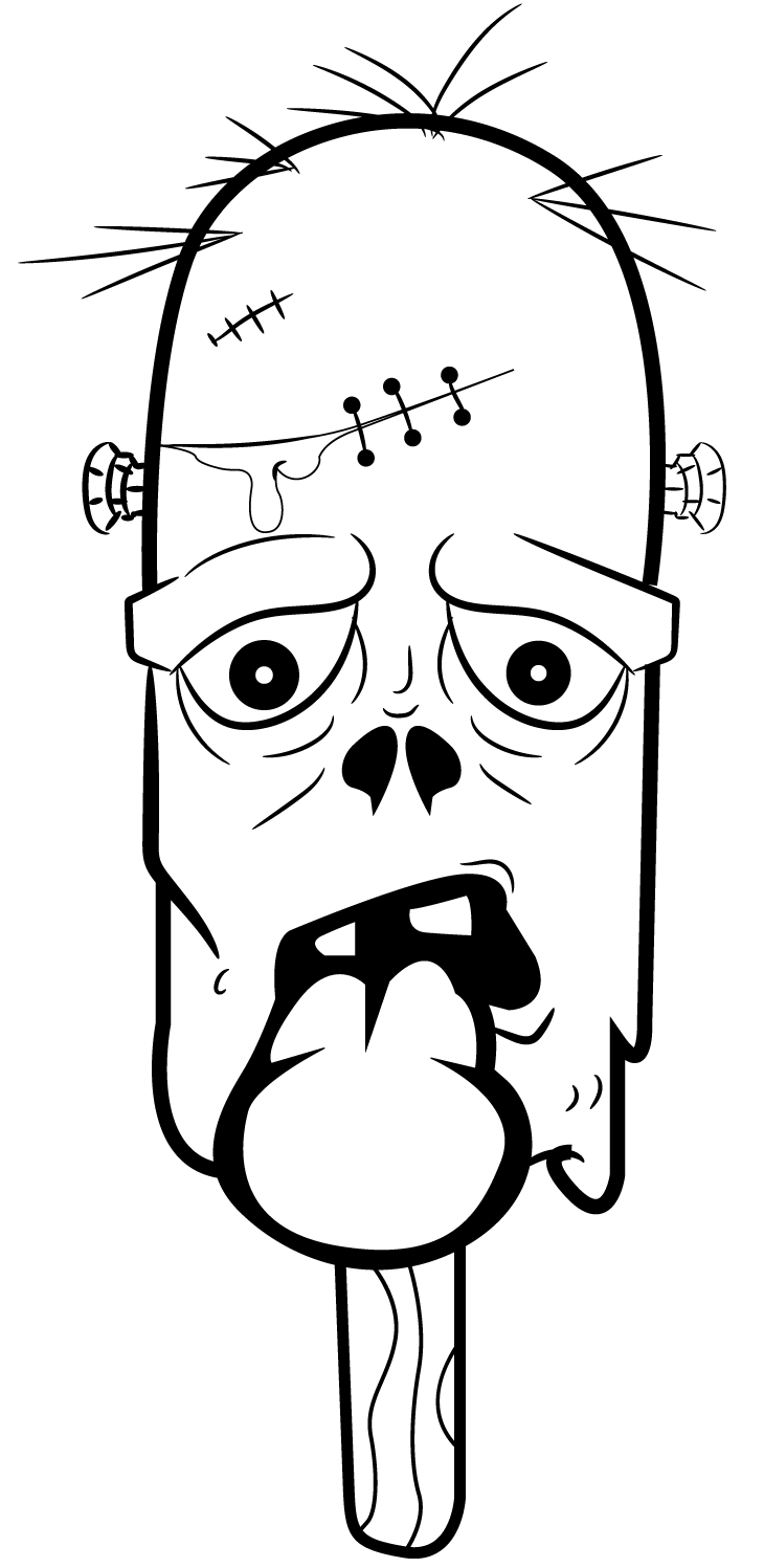 Coloriage Zombie Crème Glace - Zombie à imprimer