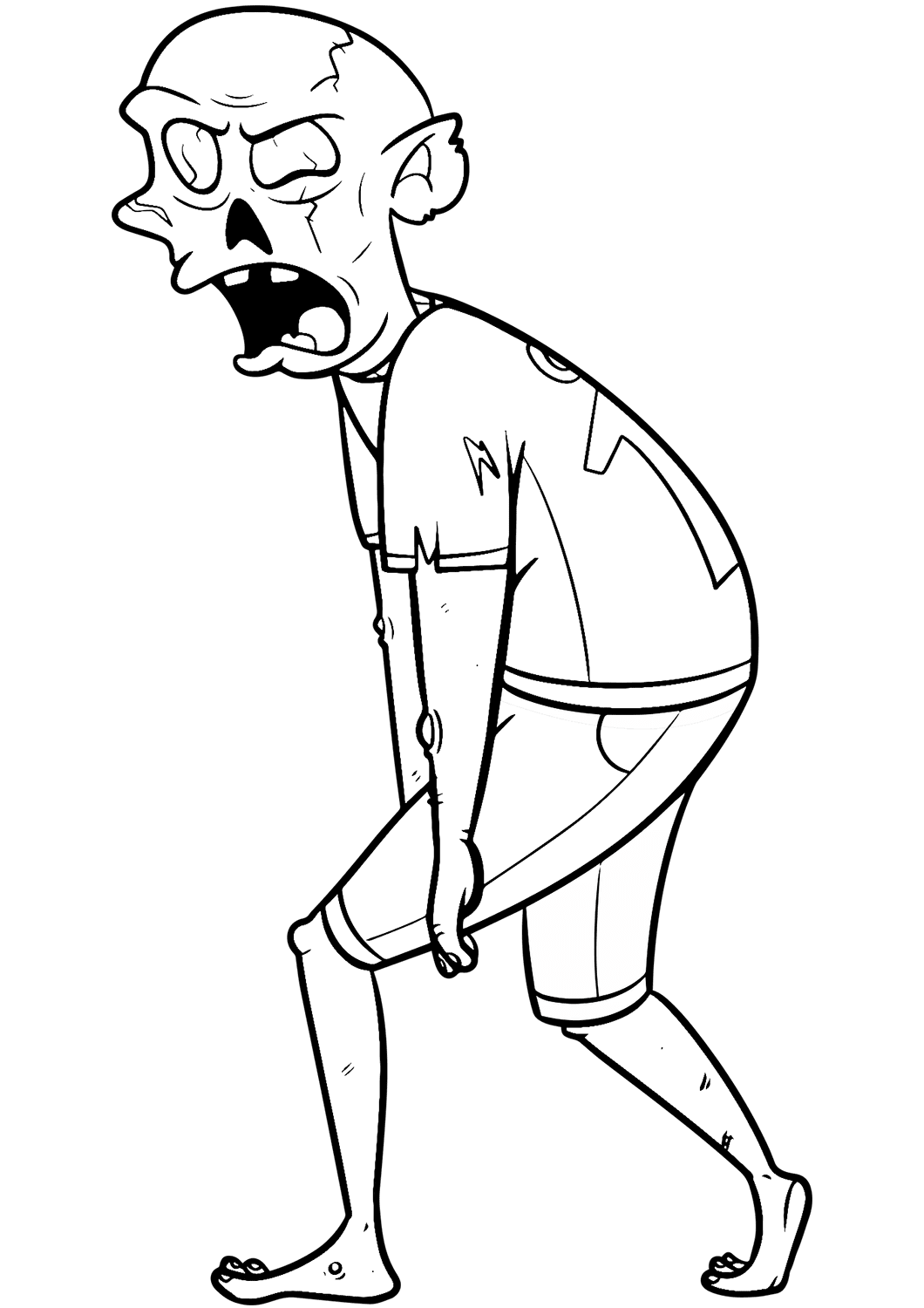 Coloriage Zombie Monstre Violent - Zombie à imprimer
