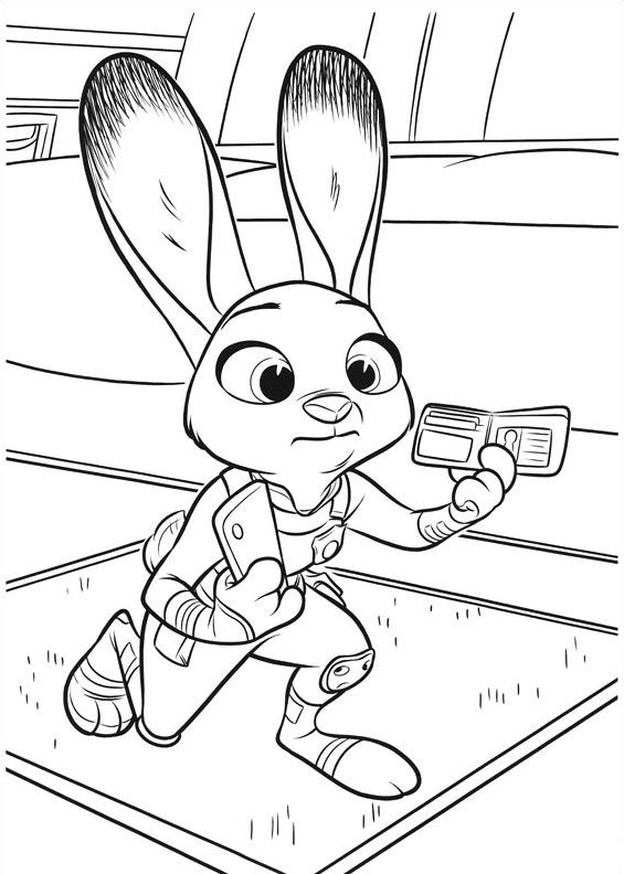 Coloriage Judy Hopps et Nick Wilde à Zootopie - Zootopie à imprimer