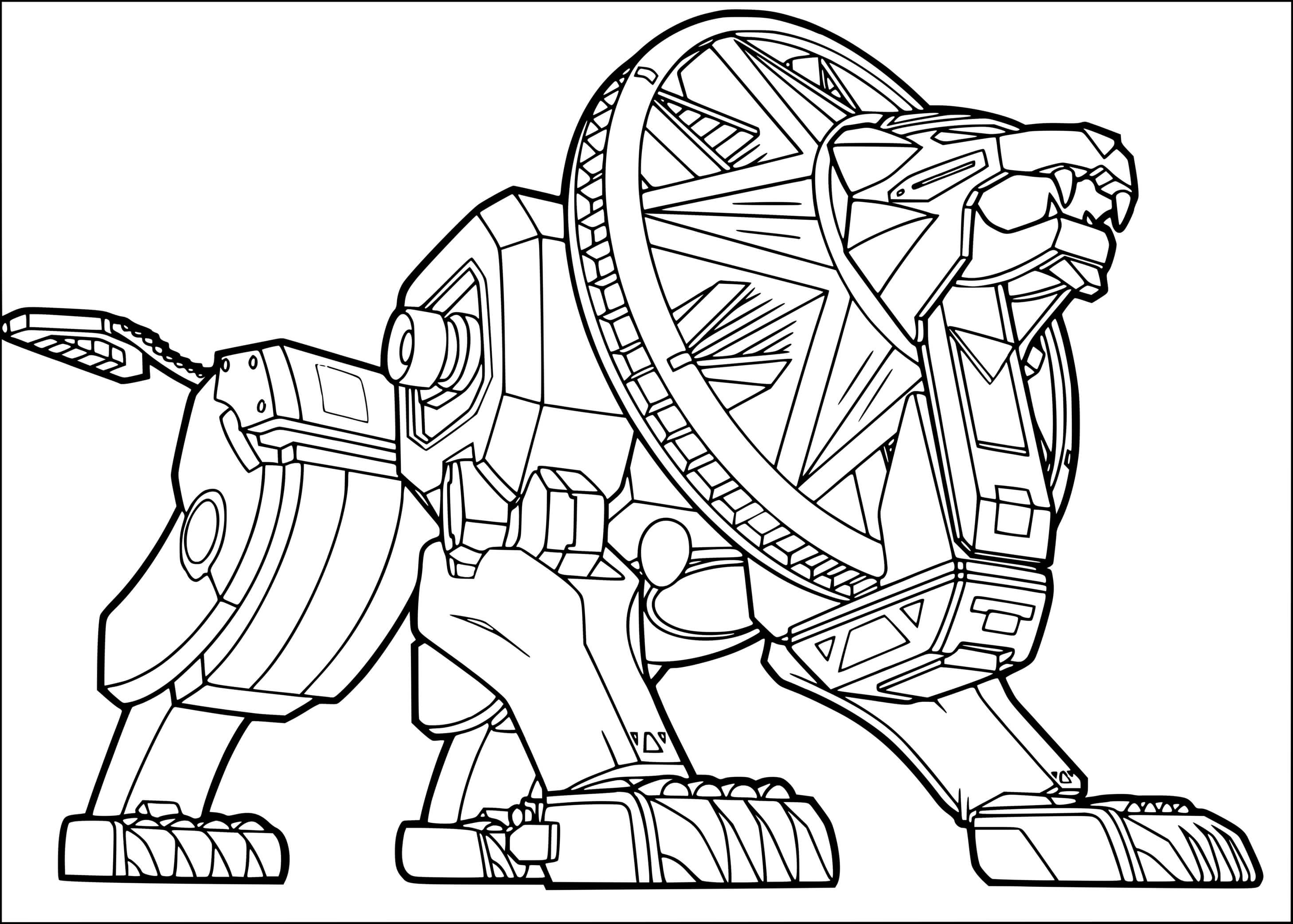 Coloriage Zord Metal Tiger - Power rangers à imprimer