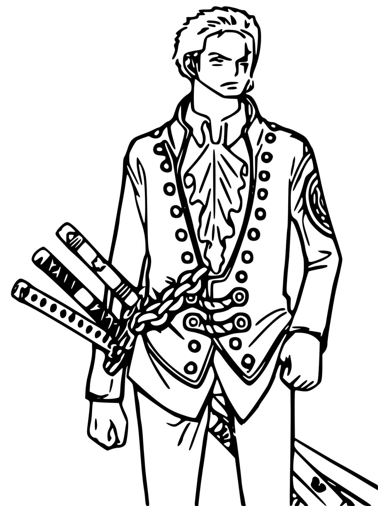 Coloriage Zoro One Pièce Red - One piece à imprimer