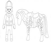 Coloriage playmobil cheval