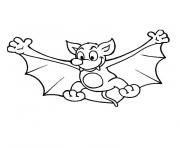 Coloriage halloween petite chauve souris