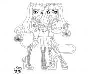 Coloriage monster high meowlodie et purrsephone
