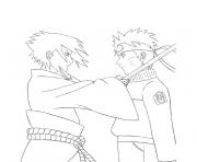 Coloriage naruto et sasuke