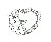 Coloriage coeur fleur