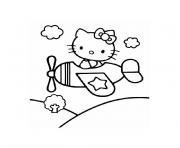 Coloriage hello kitty avion