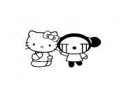 Coloriage hello kitty pucca