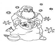 Coloriage pere noel etoiles cadeaux