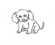 Coloriage Petit Chien Adorable Kawaii Gros Yeux Dessin